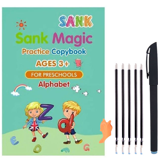Magic Practice Copybook (4 BOOKS,1 PEN,1 GRIP,10 REFILL)