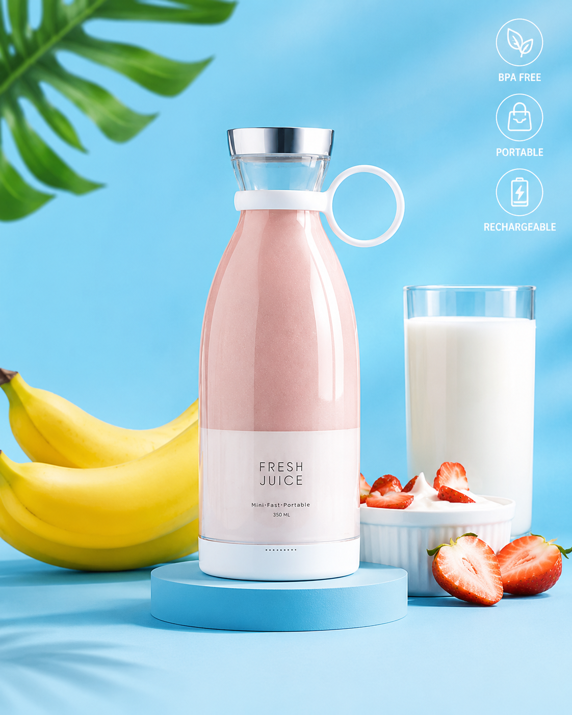 Portable Electric Mixer | Bottle Blender | Fast Blades | Cord-Less